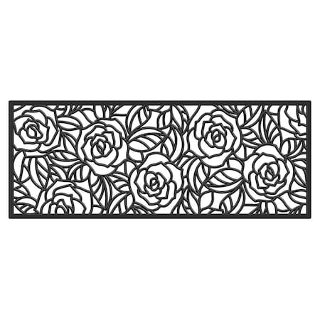 Configuracion 22 x 48 in. Black Rose Rubber Rectangular Doormat CO2830947